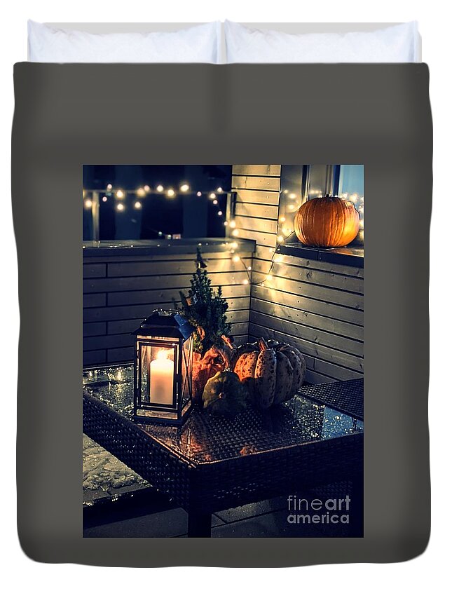 Outside Duvet Cover featuring the photograph The Lantern by Claudia Zahnd-Prezioso