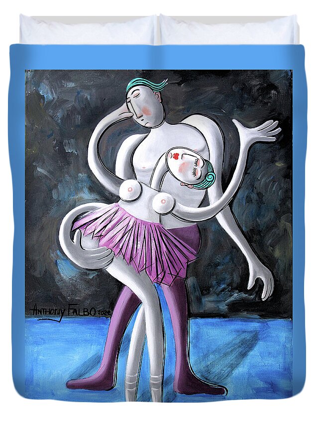 Dance Duvet Cover featuring the painting The Last Dance My First Love by Anthony Falbo