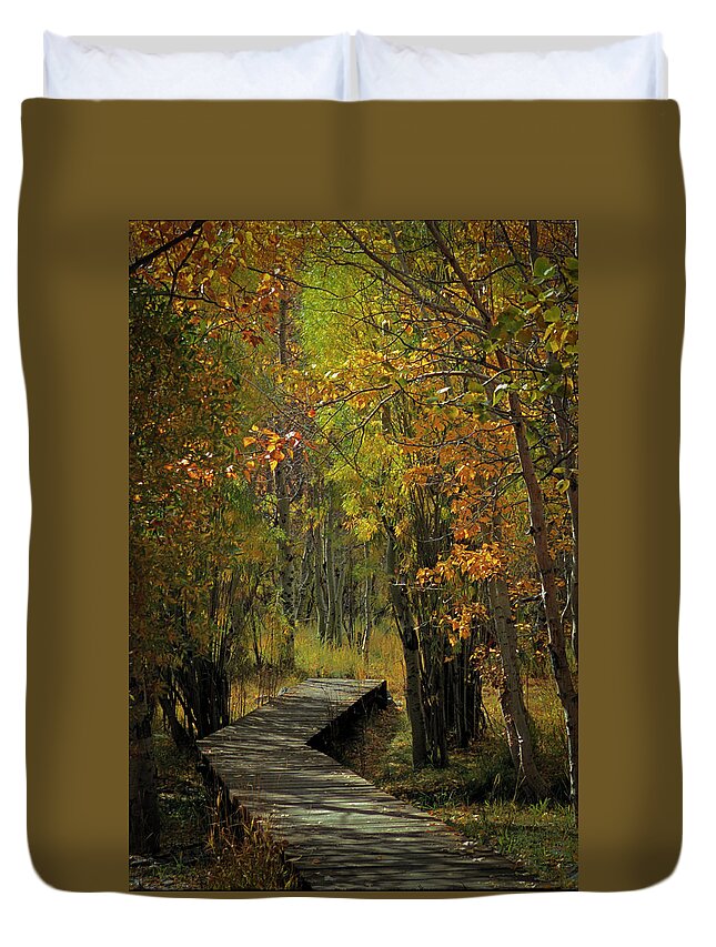 Convict Lake Duvet Cover featuring the photograph The Last Step, Convict Lake, Eastern Sierra, California by Bonnie Colgan