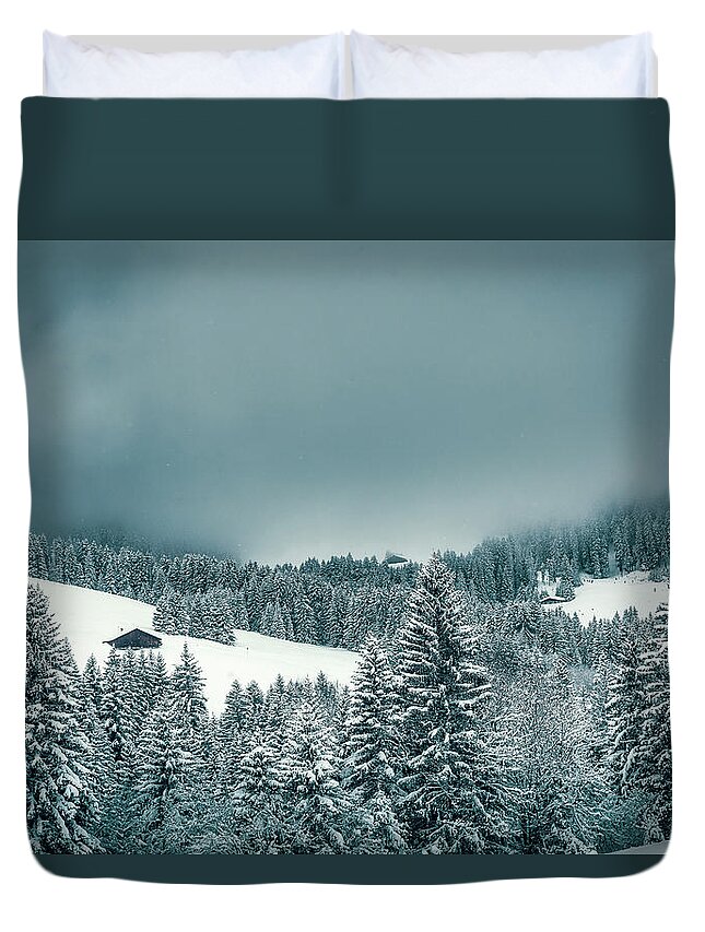 Timeless Duvet Cover featuring the photograph The Last Winter Refuge by Benoit Bruchez