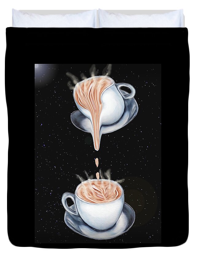 Digital Duvet Cover featuring the digital art The Latte' Milky Way by Ronald Mills