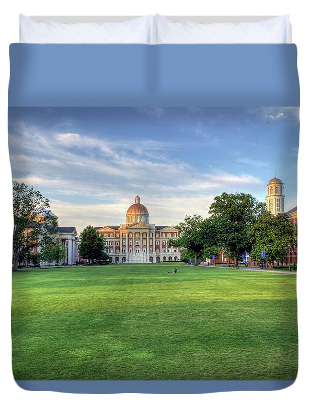 Cnu Duvet Cover featuring the photograph The Lawn at Christopher Newport University by Jerry Gammon