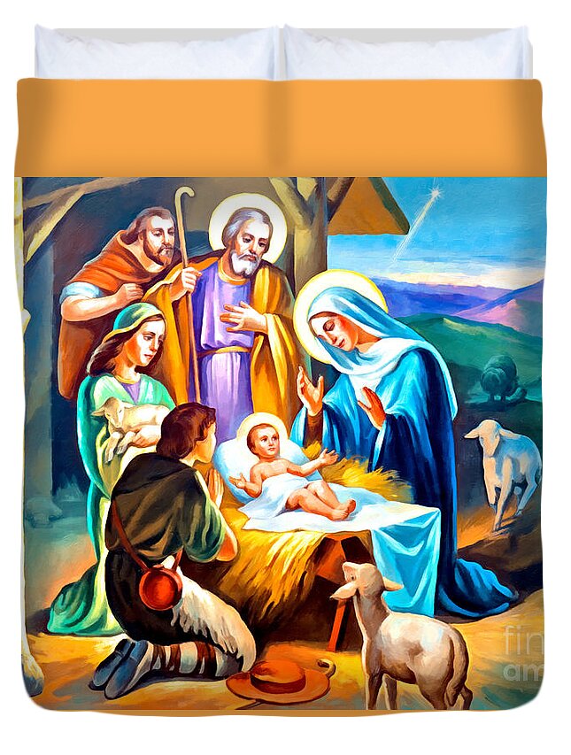 Light Duvet Cover featuring the photograph The Light of Christmas by Munir Alawi