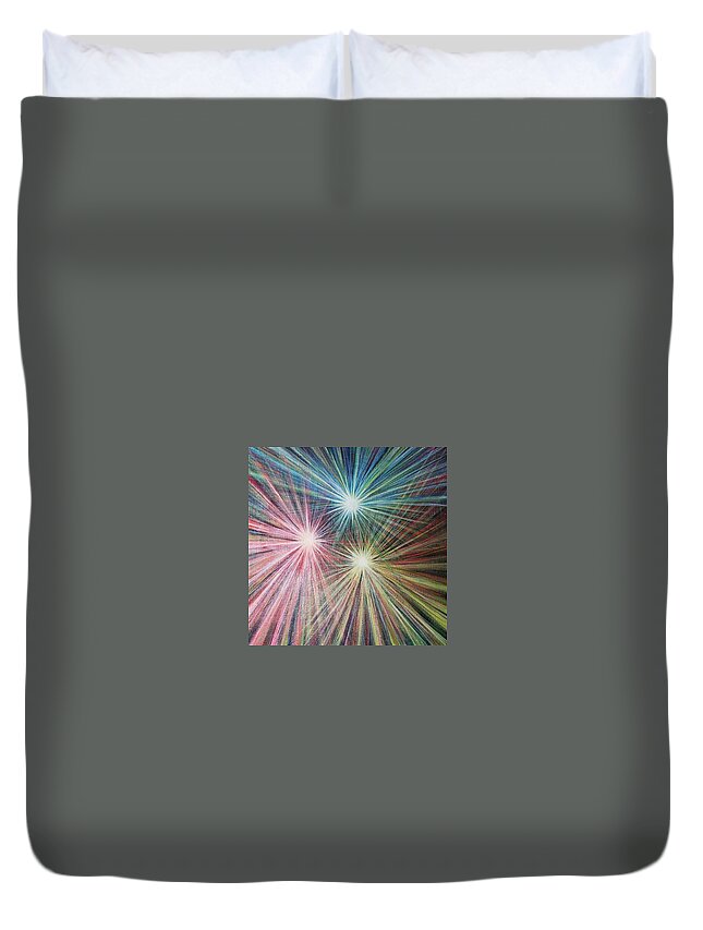 Starburst Duvet Cover featuring the painting The Light Within by Jackie Ryan