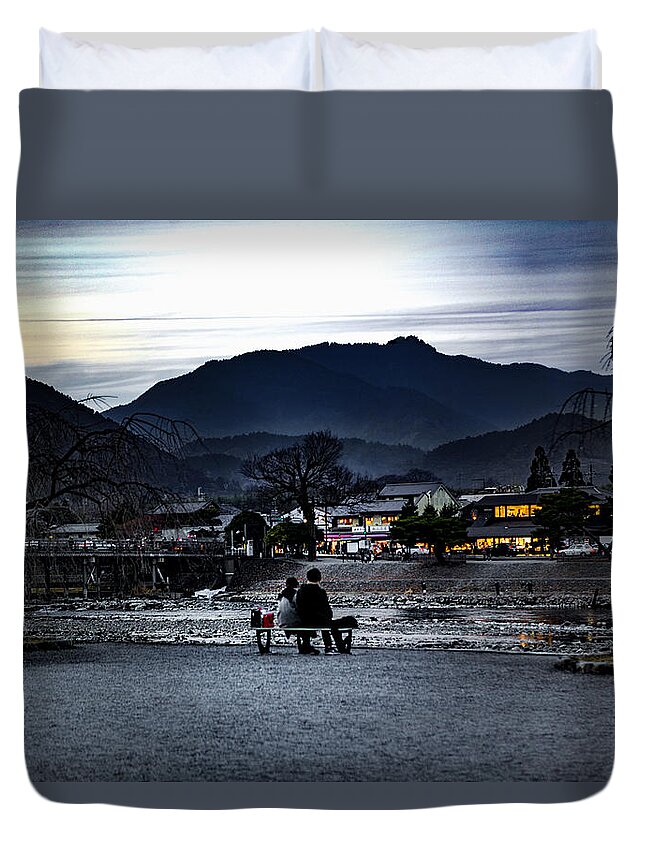 Lovers Duvet Cover featuring the photograph The lovers of Arashiyama by Worldwide Photography
