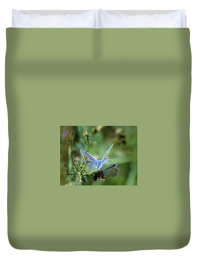 Lac Fauvel Duvet Cover featuring the photograph The Mirrors Butterfly by Carl Marceau