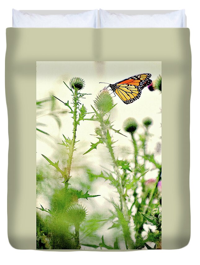 The Monarch Duvet Cover featuring the photograph The Monarch by Carrie Ann Grippo-Pike