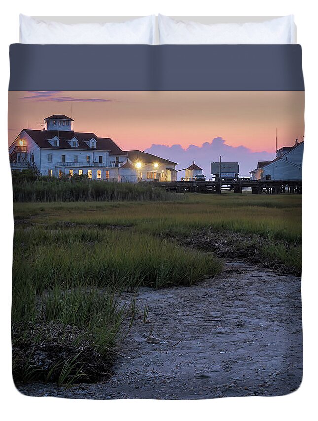 New Jersey Duvet Cover featuring the photograph The Old Coast Guard Station by Kristia Adams