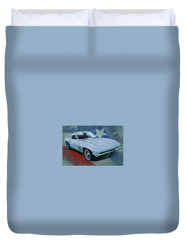 Art Duvet Cover featuring the mixed media The Original Stingray 1963 by Simon Read