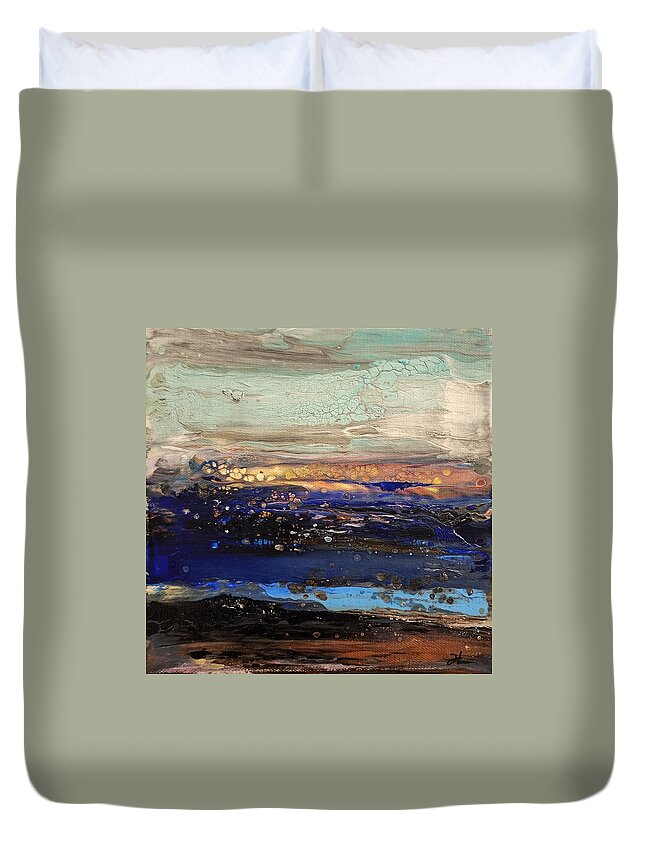 Water Duvet Cover featuring the painting The Perfect Day by Todd Hoover