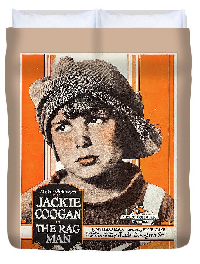 Rag Duvet Cover featuring the mixed media ''The Rag Man'', with Jackie Coogan, 1925 by Movie World Posters