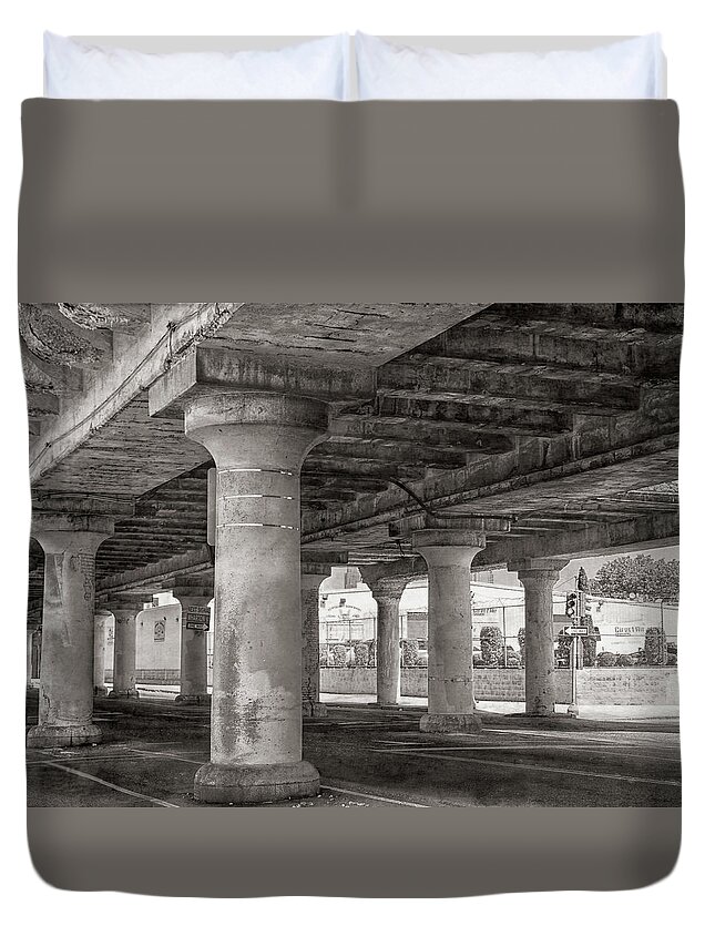 Pop Art Duvet Cover featuring the photograph The Road Below 2 by Steve Ladner