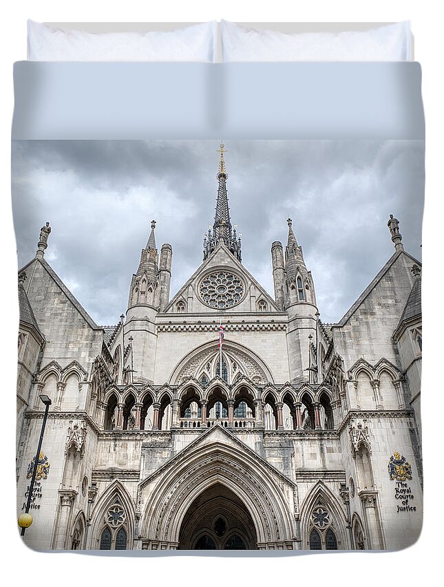  Duvet Cover featuring the photograph The Royal Courts of Justice by Raymond Hill