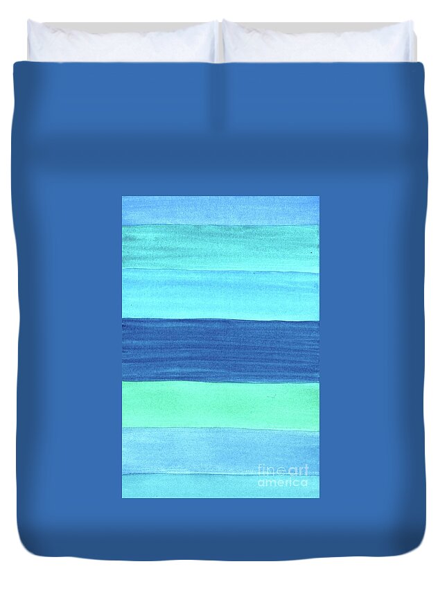 Abstract Ocean Duvet Cover featuring the painting The Seven Seas by Donna Mibus