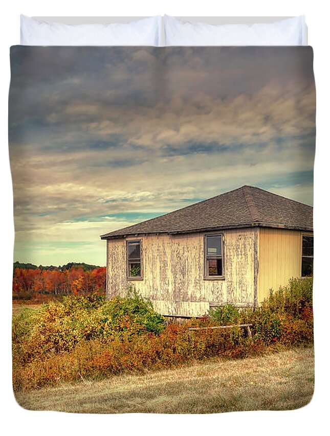 Laudholm Farm Duvet Cover featuring the photograph The Shack by Penny Polakoff