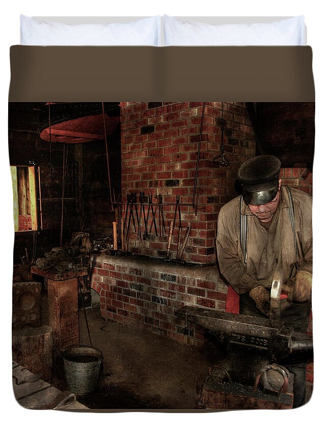Blacksmith Duvet Cover featuring the photograph The Smithy by Doug Matthews
