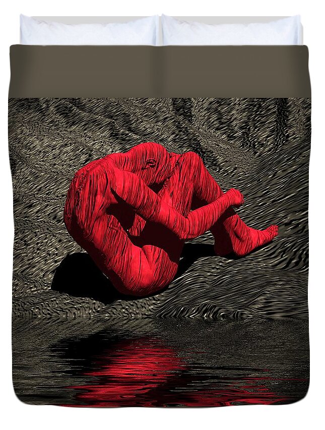 Addiction Duvet Cover featuring the digital art The Spirit Scourged by Addiction by John Alexander