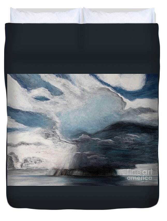 Storm Duvet Cover featuring the painting The Storm by Pamela Schwartz