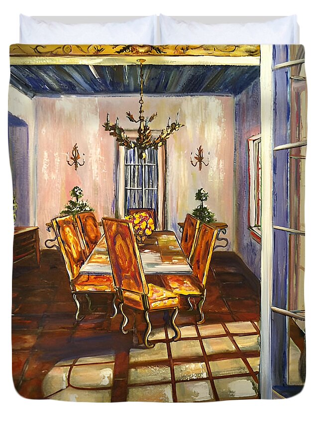 Original Painting Duvet Cover featuring the painting The Sunroom by Sherrell Rodgers