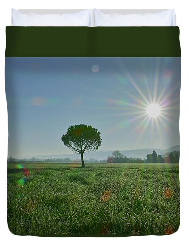 Landscape Duvet Cover featuring the photograph The time for festivities by Karine GADRE