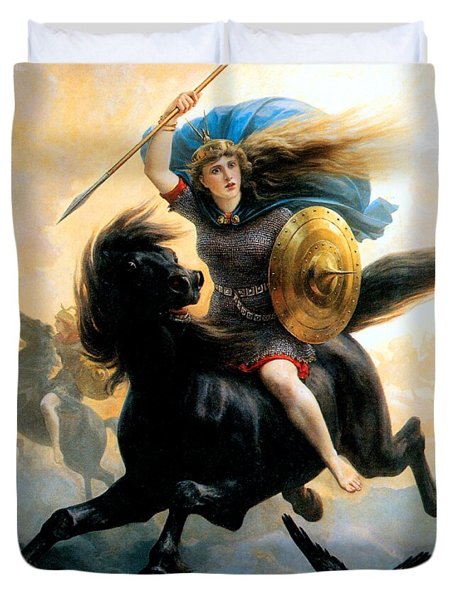 Valkyrie Duvet Cover featuring the painting The Valkyrie 1869 by Peter Nicolai Arbo