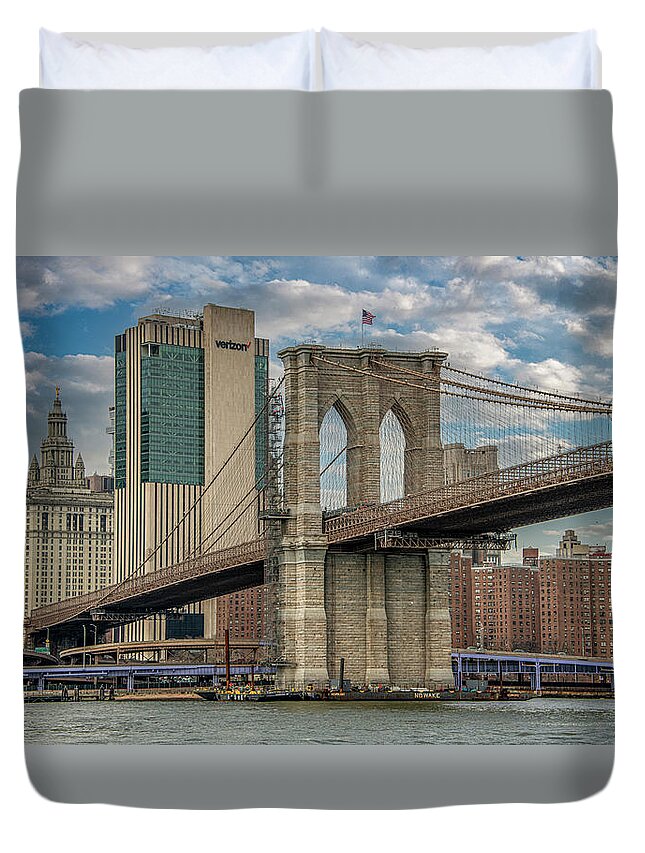  Duvet Cover featuring the photograph The View From Brooklyn, NYC by Marcy Wielfaert