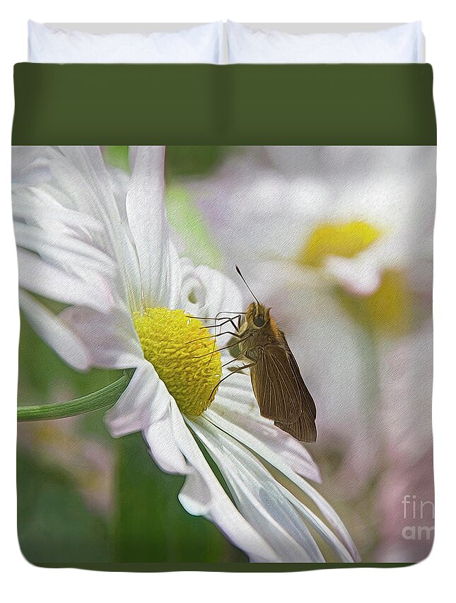 Butterfly Duvet Cover featuring the photograph The Visitor by Kathy Baccari