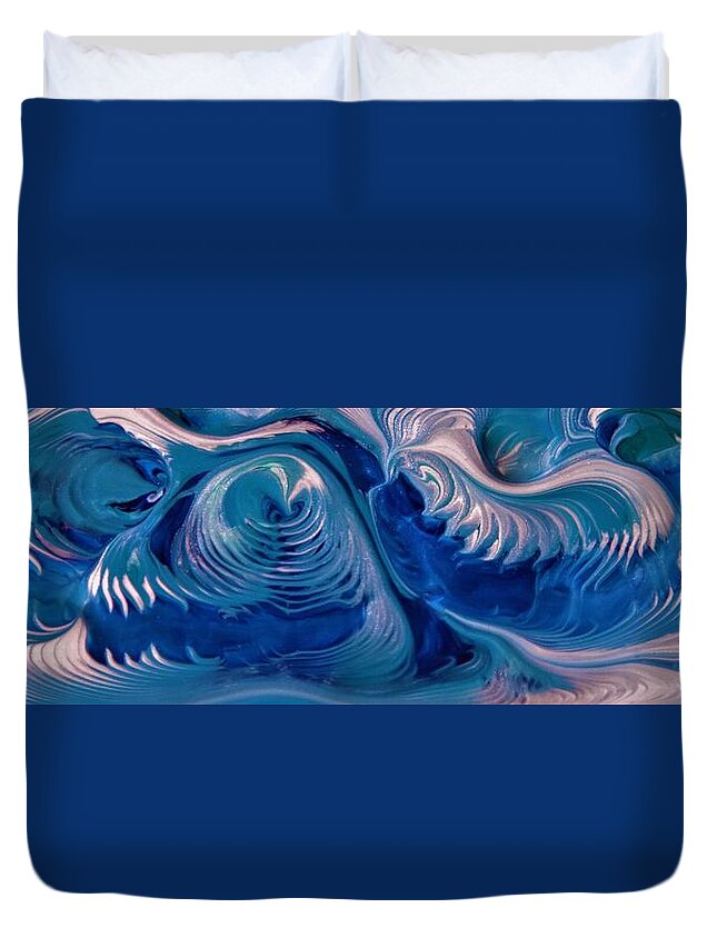 - The Wave - Painting - Acrylic On Canvas Duvet Cover featuring the photograph - The Wave by THERESA Nye