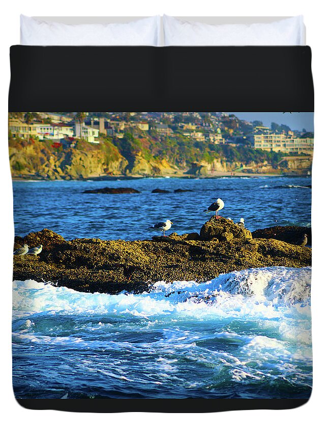 Ocean Duvet Cover featuring the photograph The Waves of Life by Marcus Jones
