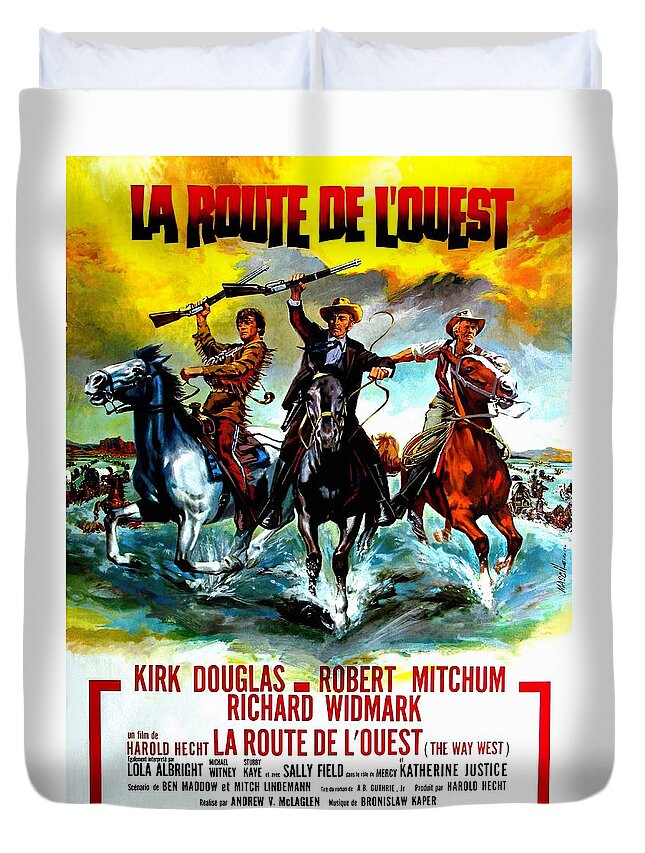 Jean Duvet Cover featuring the mixed media ''The Way West'', 1967 - art by Jean Mascii by Movie World Posters