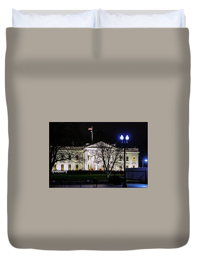 The White House Duvet Cover featuring the digital art The White House by SnapHappy Photos