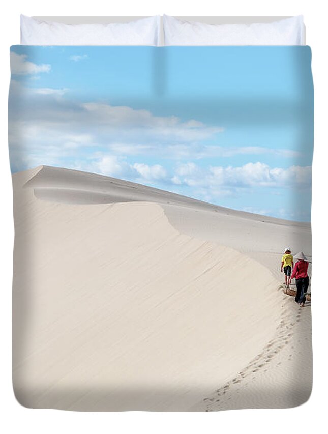 Awesome Duvet Cover featuring the photograph The white sand area by Khanh Bui Phu