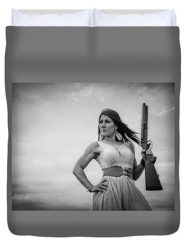 Model Duvet Cover featuring the photograph The Wild West by Bill Cubitt