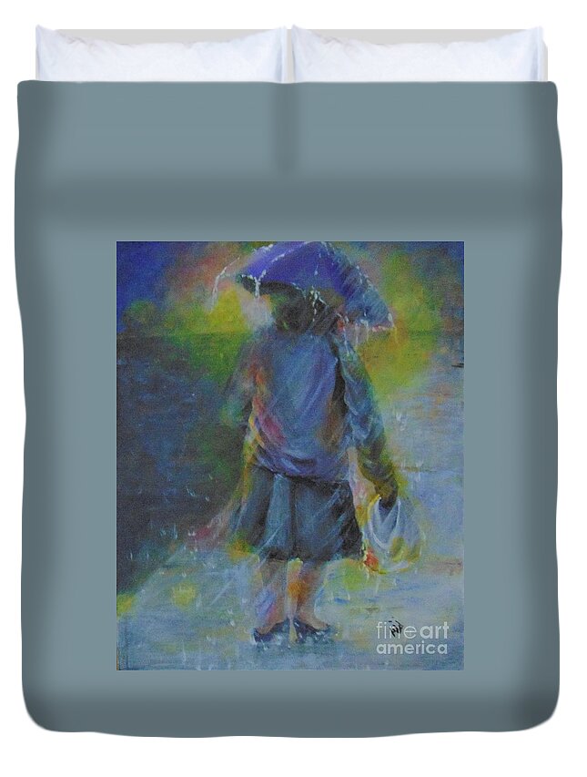 Acrylic Duvet Cover featuring the painting The Year 2020 by Saundra Johnson