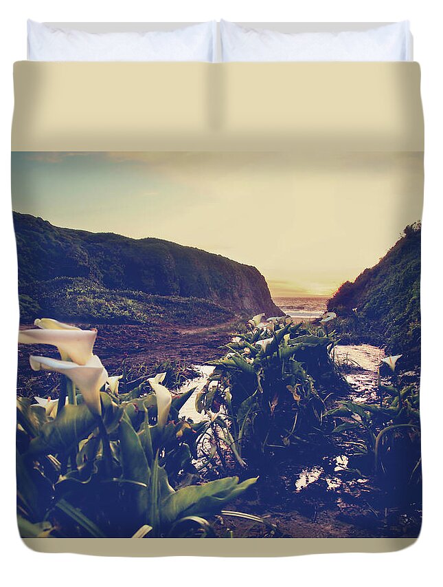 Garrapata State Beach Duvet Cover featuring the photograph There is Harmony by Laurie Search