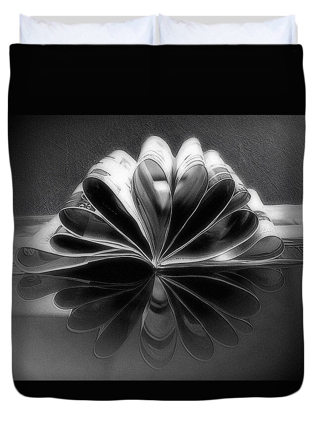 Semi Abstract Duvet Cover featuring the photograph This Is The Way These Pages Roll by Rene Crystal