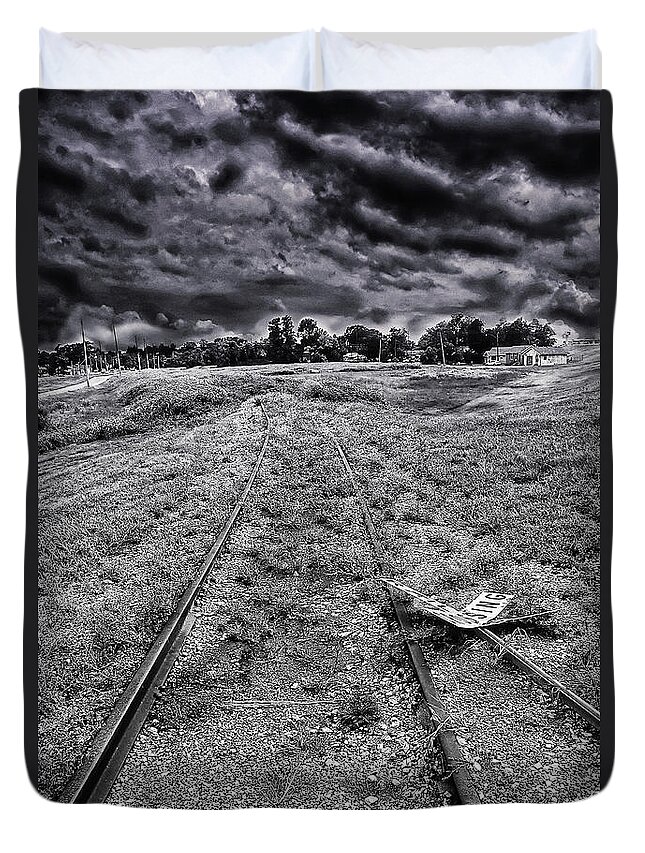 Train Duvet Cover featuring the photograph This Train Rolls No More by Anthony M Davis