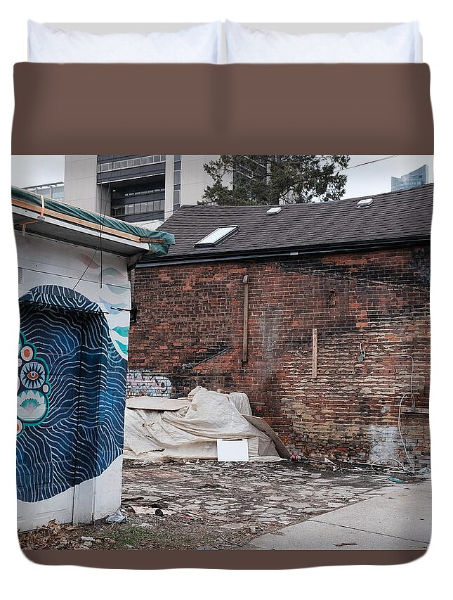  Duvet Cover featuring the photograph Thoughts On Stuff Under A Pale Tarp by Kreddible Trout