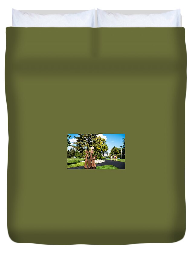 Three By Three Duvet Cover featuring the photograph Three by Three by Tom Cochran