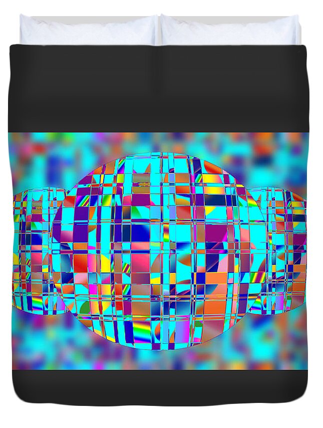 Digital Duvet Cover featuring the digital art Three Globes by Ronald Mills