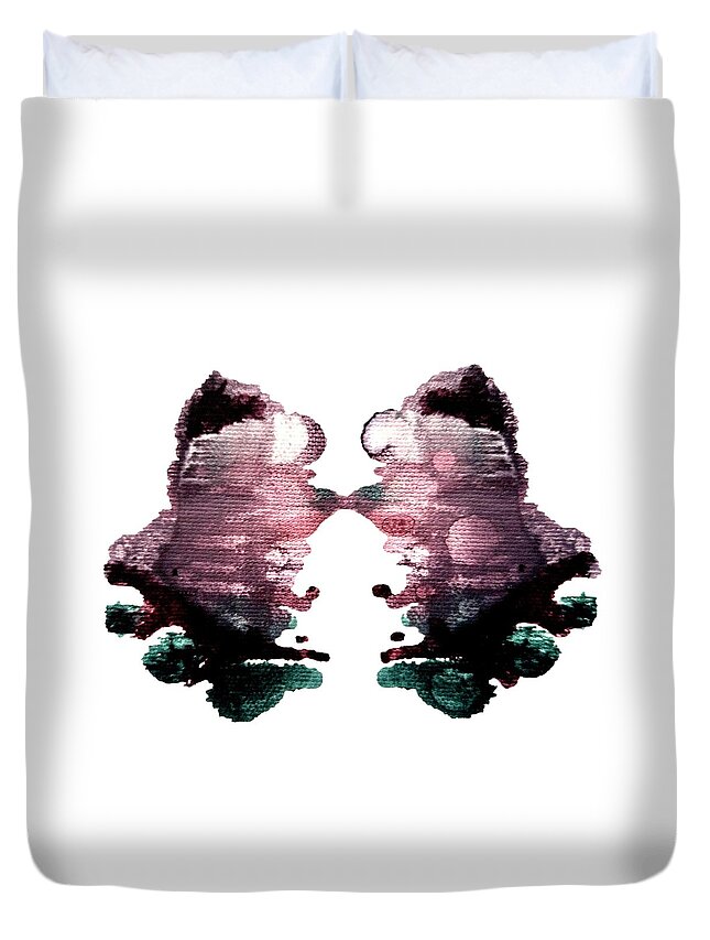 Abstract. Crystals Duvet Cover featuring the painting Three Jades by Stephenie Zagorski