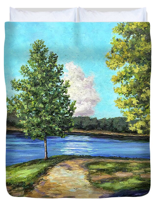 Original Painting Duvet Cover featuring the painting Thunderhead at Craighead Forest by Sherrell Rodgers