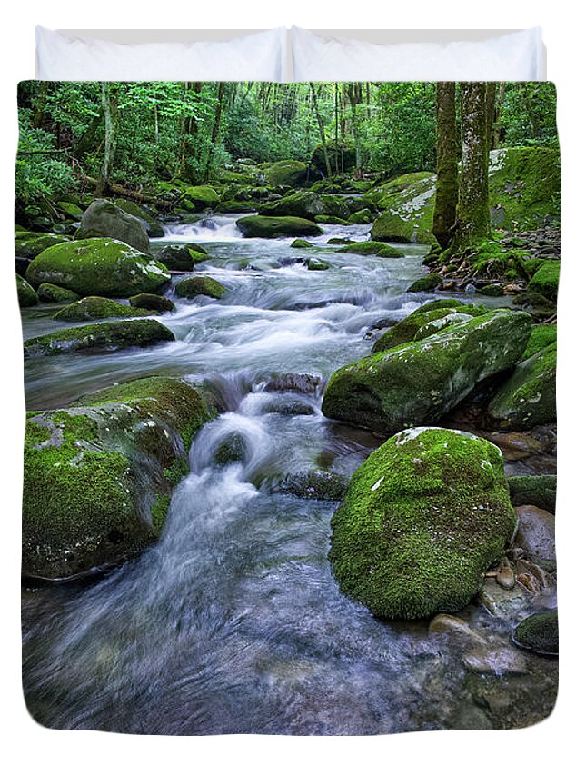 Smoky Mountains Duvet Cover featuring the photograph Thunderhead Prong 17 by Phil Perkins
