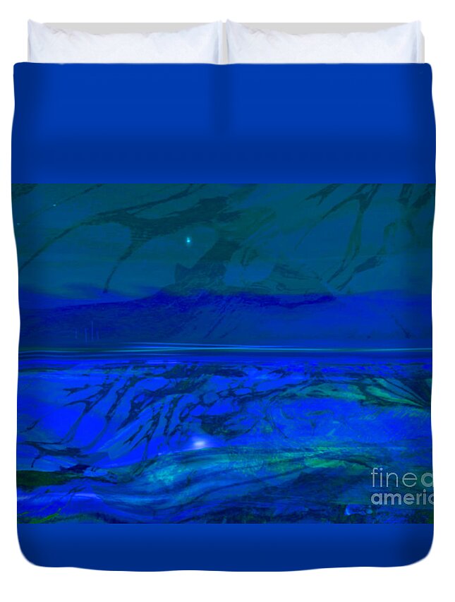 Neurographic Duvet Cover featuring the mixed media Tide of My North Star by Zsanan Studio