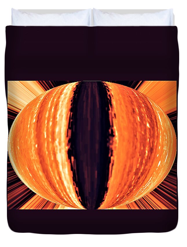 Tiger Eye Duvet Cover featuring the digital art Tiger's Eye by Ronald Mills