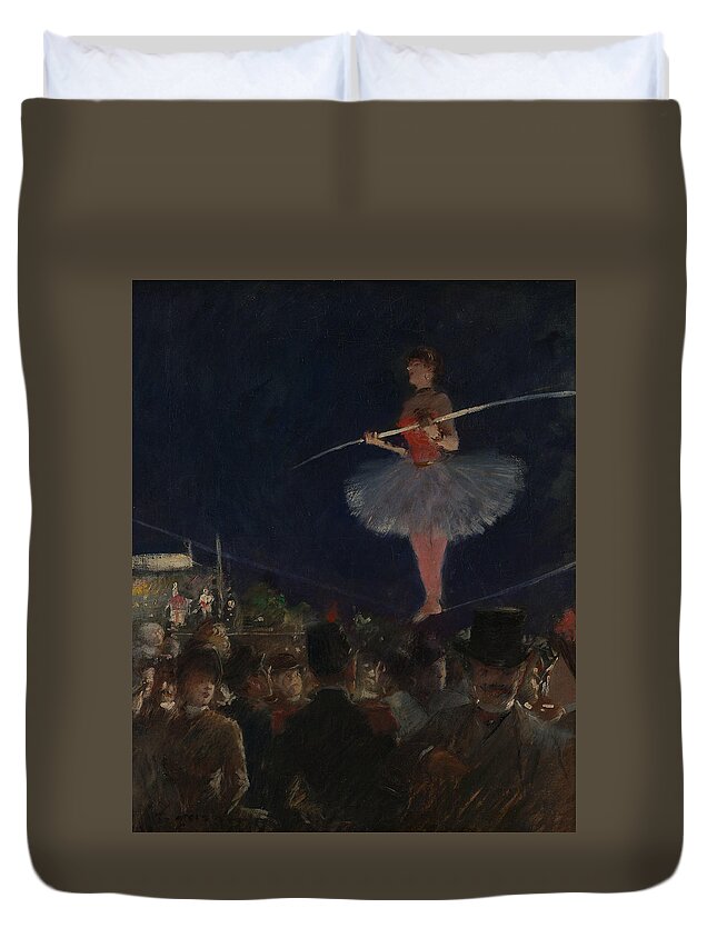 19th Century Artists Duvet Cover featuring the painting Tight-Rope Walker by Jean-Louis Forain
