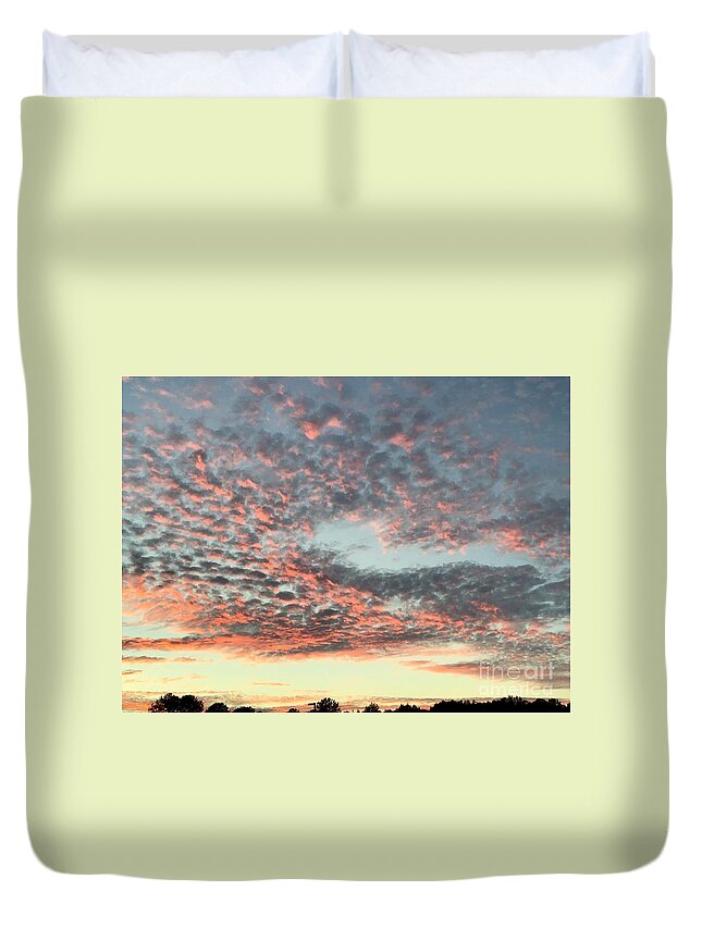 Sunset Duvet Cover featuring the photograph Time to Escape Clouds by Catherine Wilson