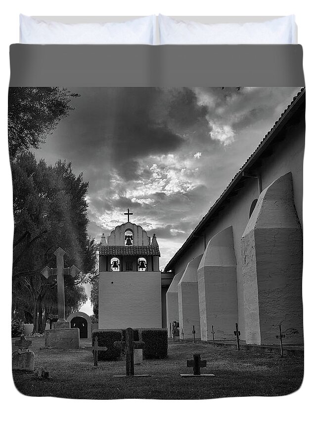 Santa Inez Mission Duvet Cover featuring the photograph Times Past by Daniel Hayes