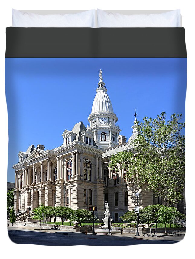 Tippecanoe Duvet Cover featuring the photograph Tippecanoe County Courthouse in Lafayette Indiana 7294 by Jack Schultz