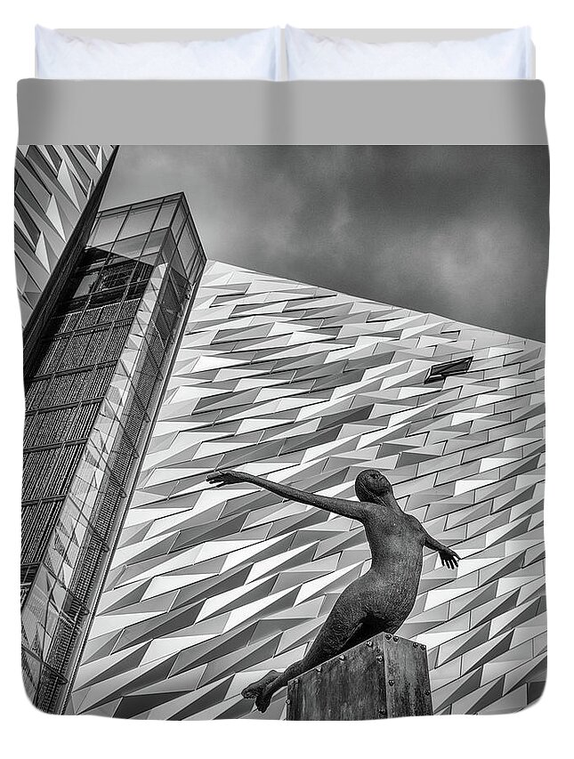 Belfast Duvet Cover featuring the photograph Titanic Belfast 2 by Nigel R Bell
